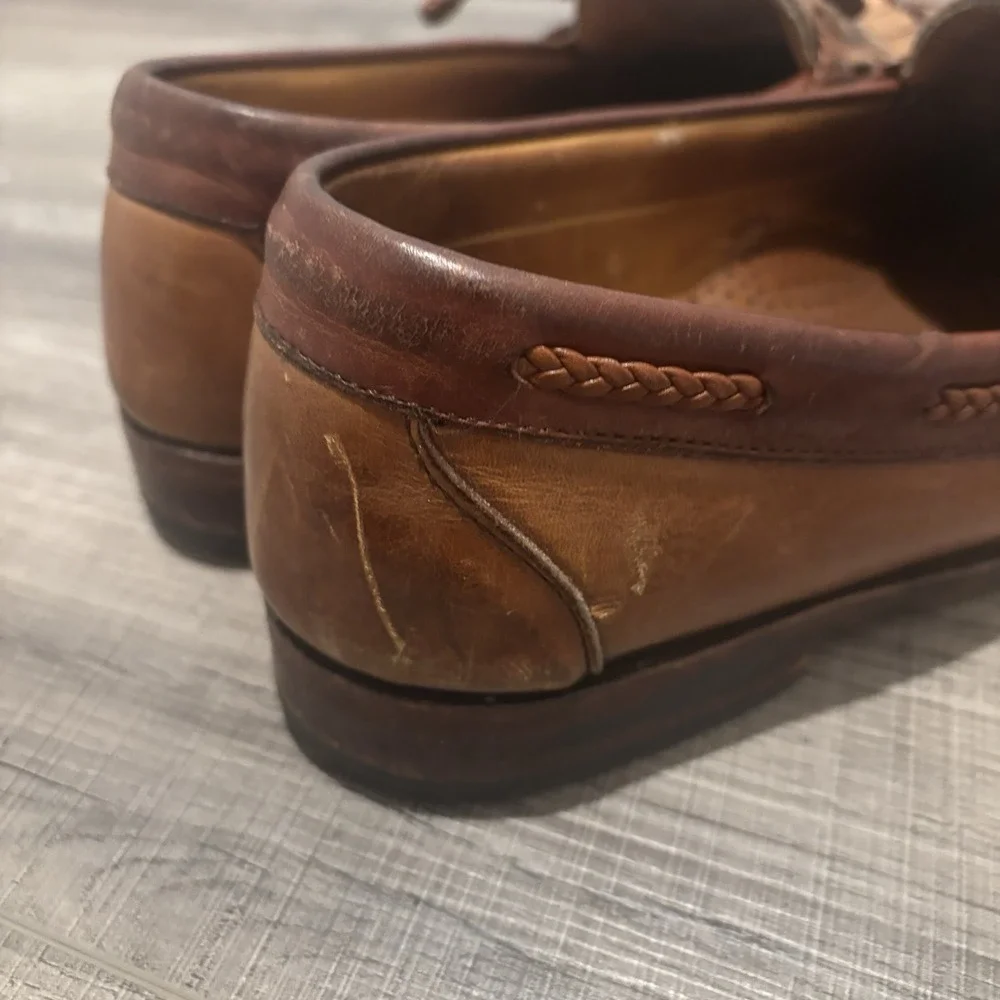 Allen Edmonds Danforth Kilted Tassel Loafer Shoe, Brown Leather Mens 9.5 D